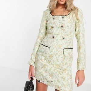 Sister Jane button front , floral mini dress With Details. Cocktail Chic Womens